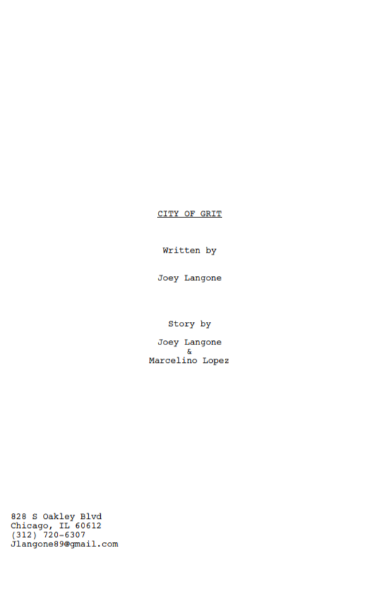 Screenplay Cover Image for City of Grit>