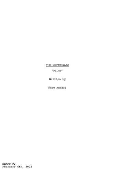 Screenplay Cover Image for The Nocturnals>
